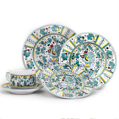 ORVIETO GREEN ROOSTER: 5 Pieces Place Setting