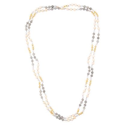 Natural Shine Grey Agate Endless Necklace Barse Jewelry