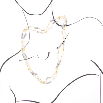 Natural Shine Grey Agate Endless Necklace Barse Jewelry