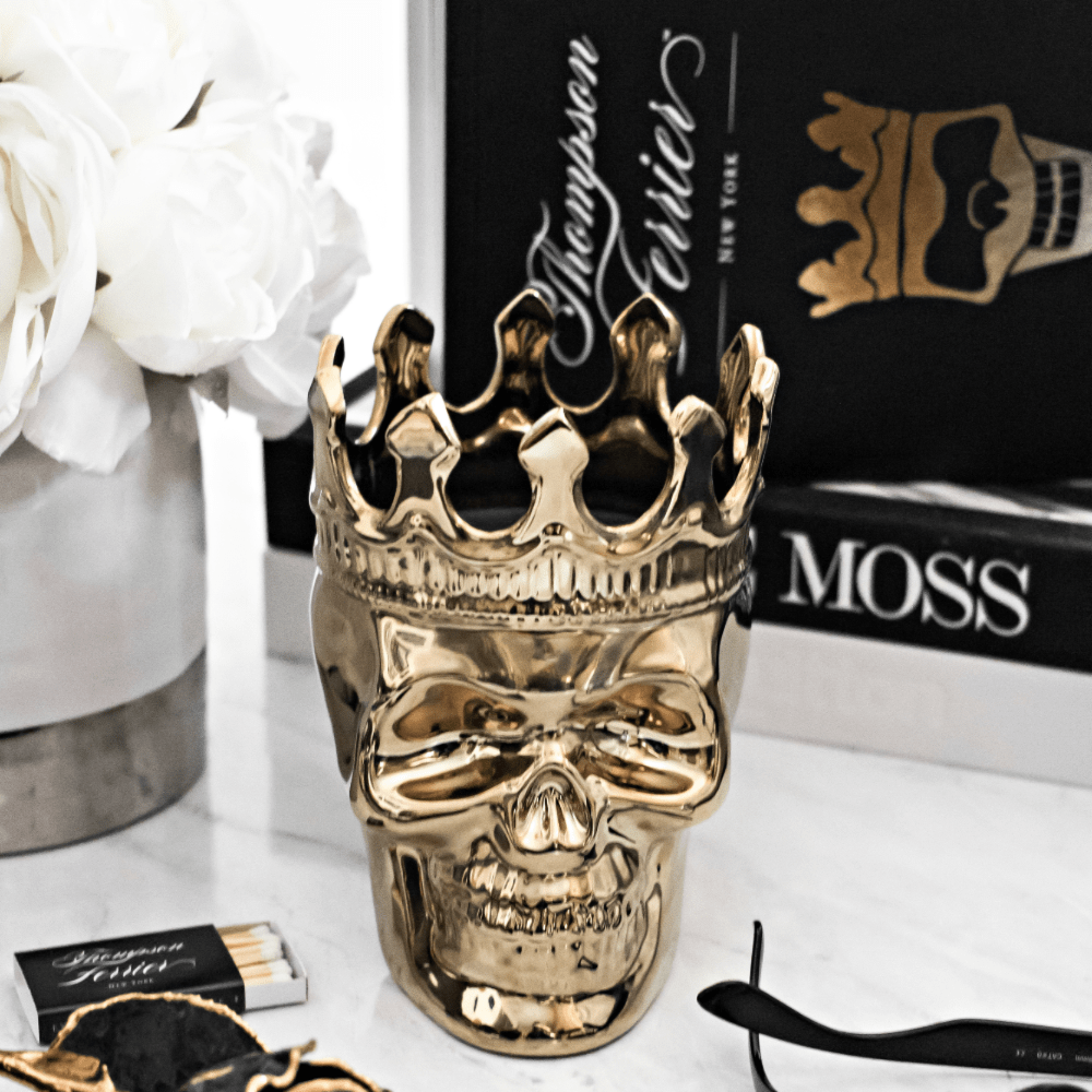 Gold Bonaparte Skull in Wood Charnel