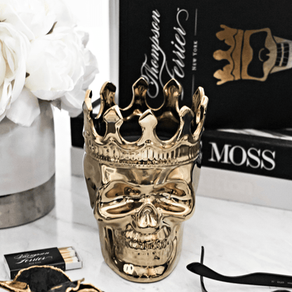 Gold Bonaparte Skull in Wood Charnel