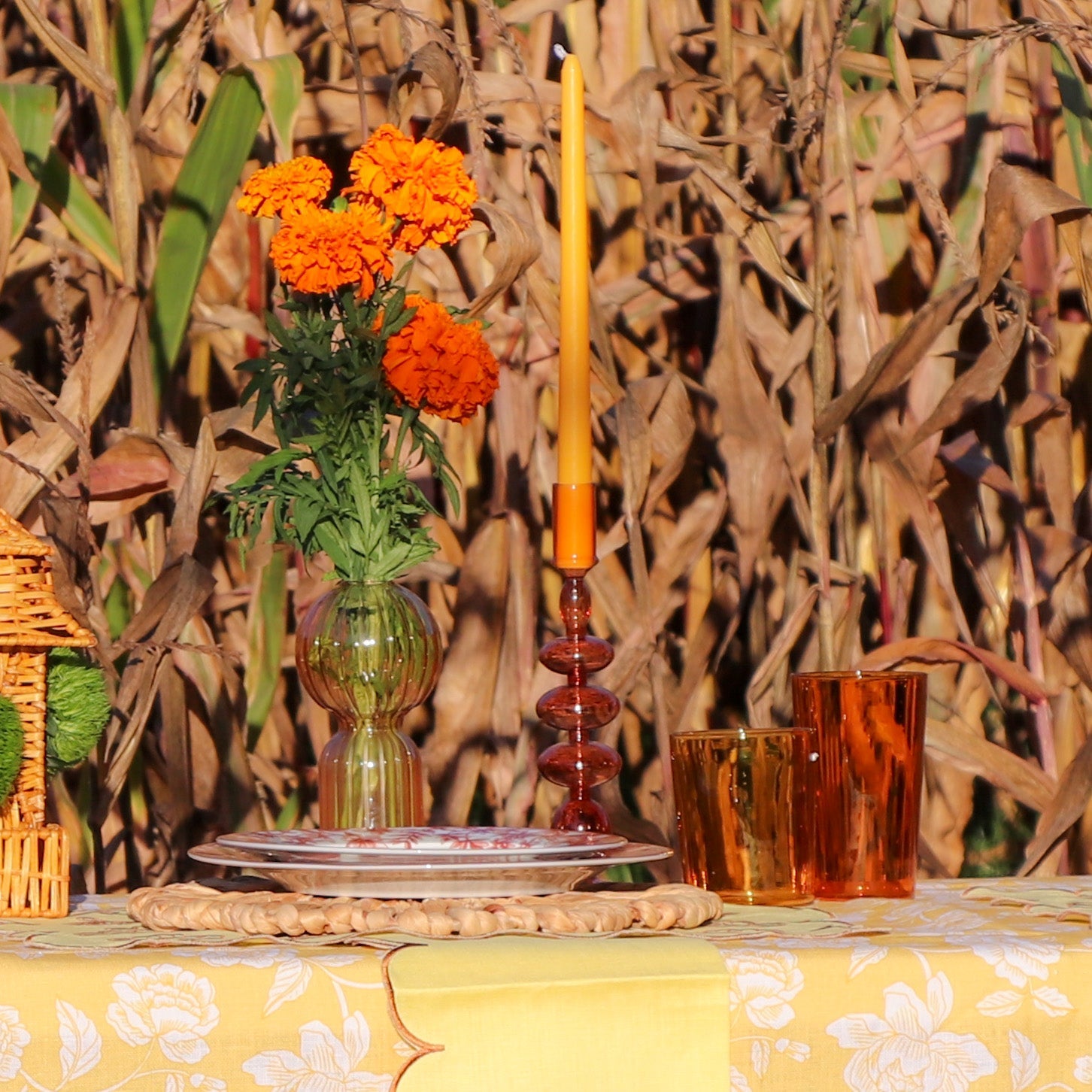 Extra Tall Warm Pumpkin Spice Taper Candle, 1 Case of 24 Packs (4 Candles per Pack) Ro'Table