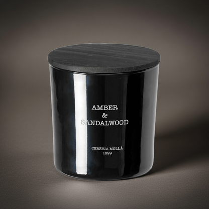 Cereria Molla - Amber & Sandalwood 3 wick XL Candle - 21 oz / 600 g - Coastous