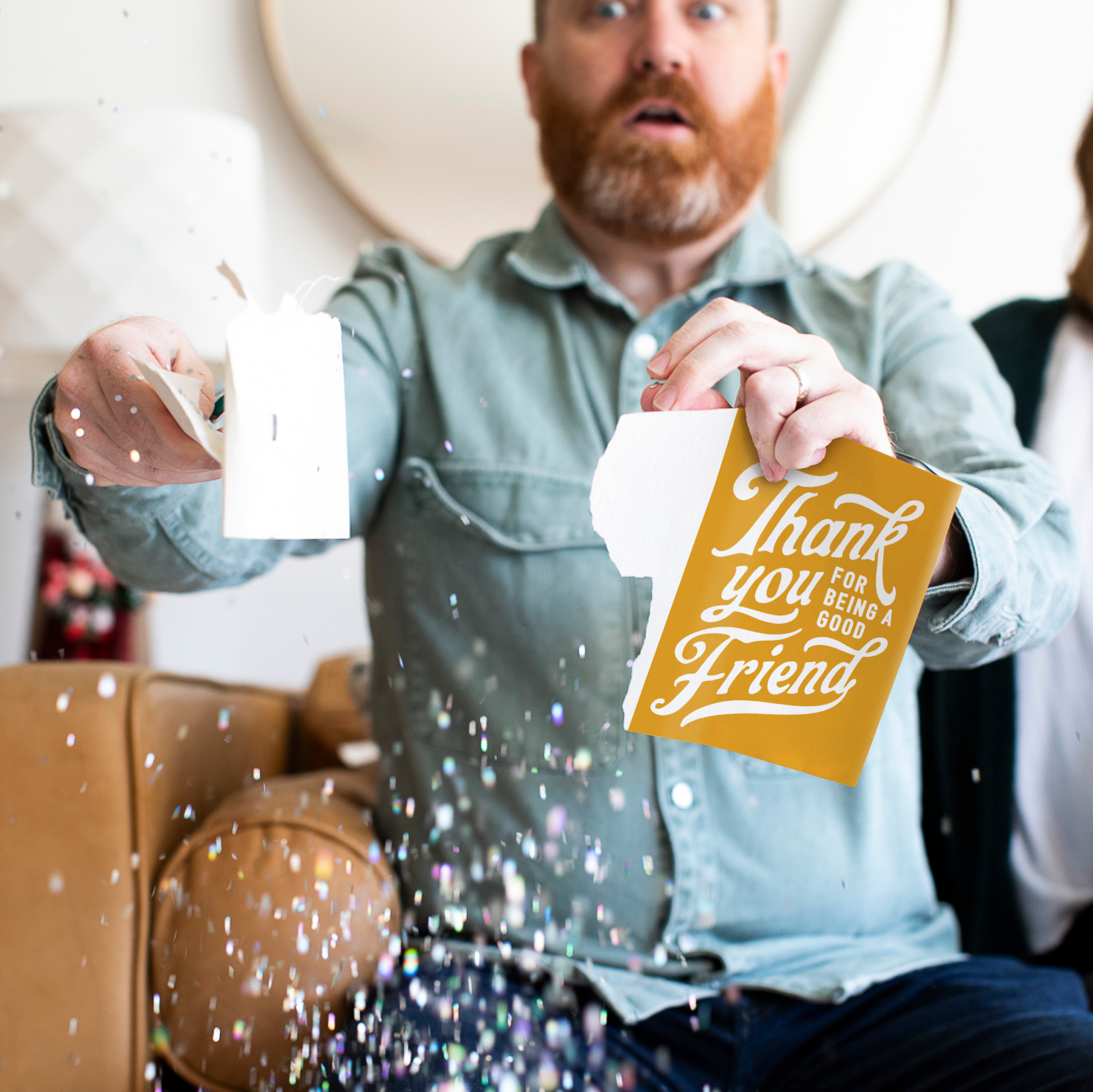 Endless Thank You Card with Glitter Joker Greeting