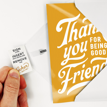 Endless Thank You Card with Glitter Joker Greeting