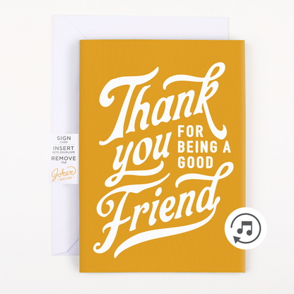 Endless Thank You Card with Glitter Joker Greeting