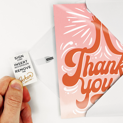 Endless High-Pitched Thank You Card with Glitter Joker Greeting