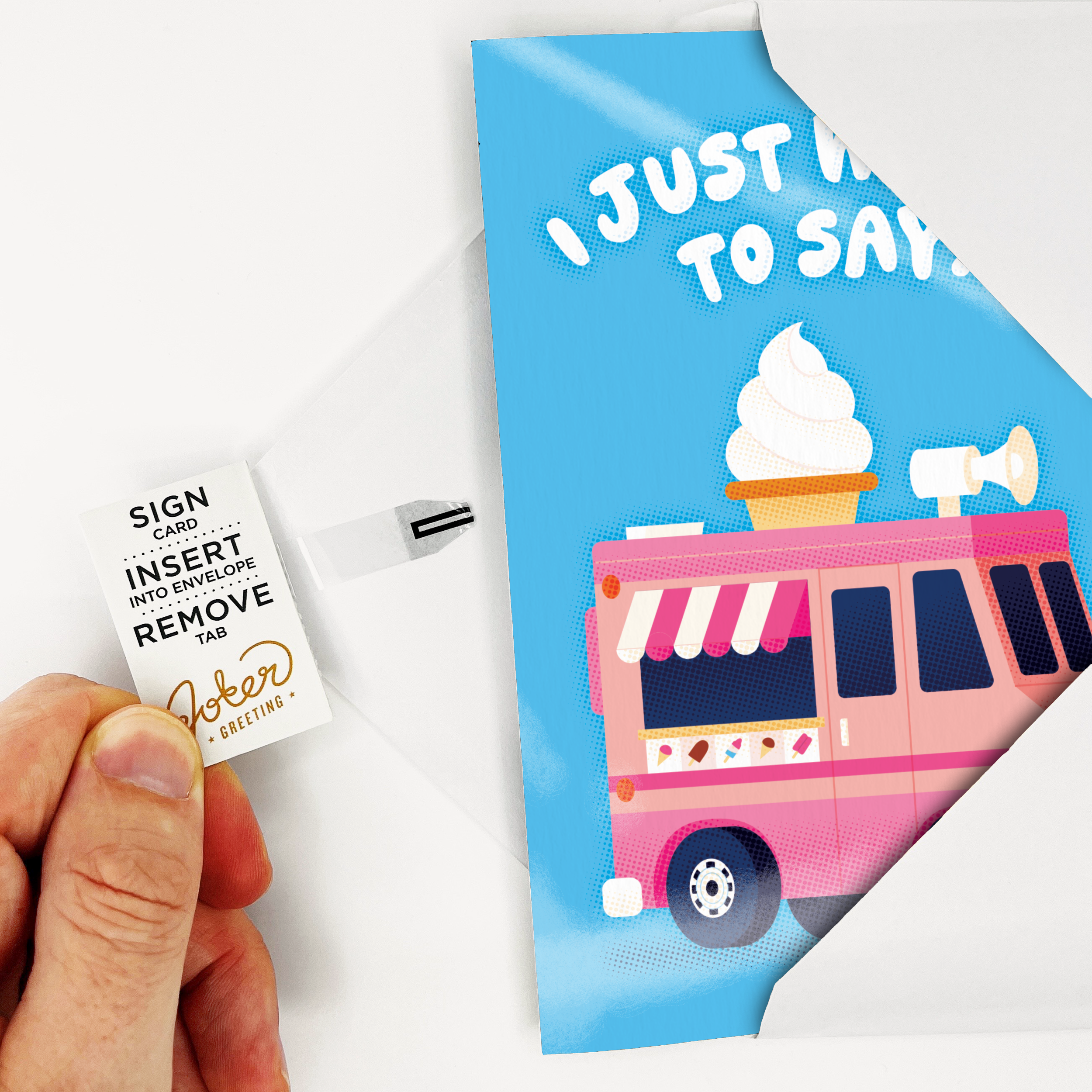 Endless Thank You Ice Cream Truck Card with Glitter Joker Greeting