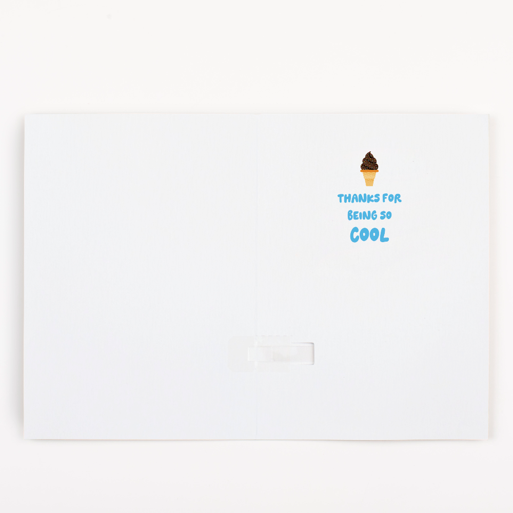 Endless Thank You Ice Cream Truck Card with Glitter Joker Greeting