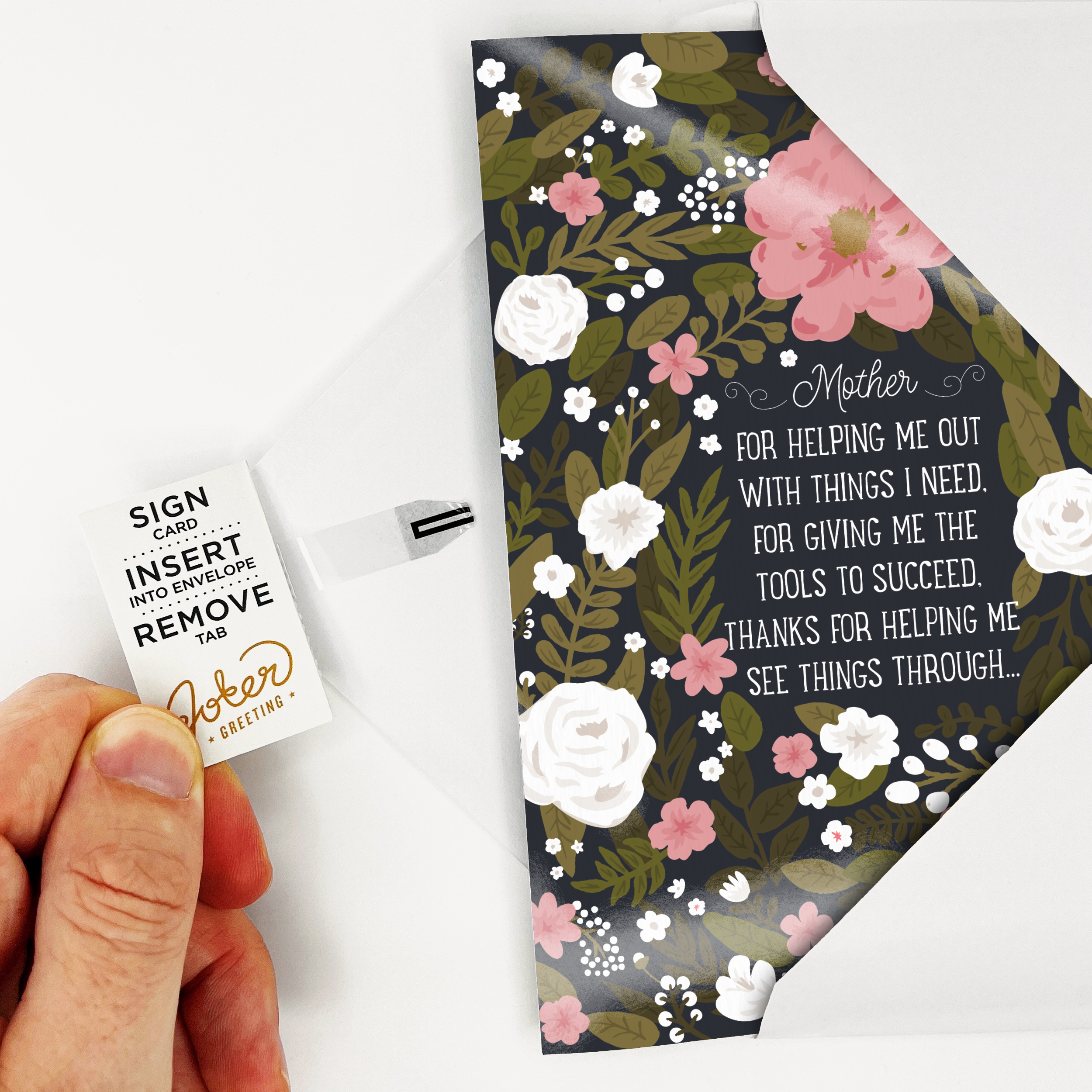 Endless Thank You Mom Card with Glitter Joker Greeting