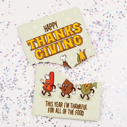 Endless Thanksgiving Card with Glitter Joker Greeting