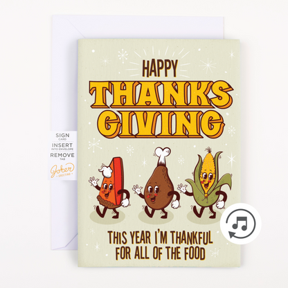 Endless Thanksgiving Card with Glitter Joker Greeting