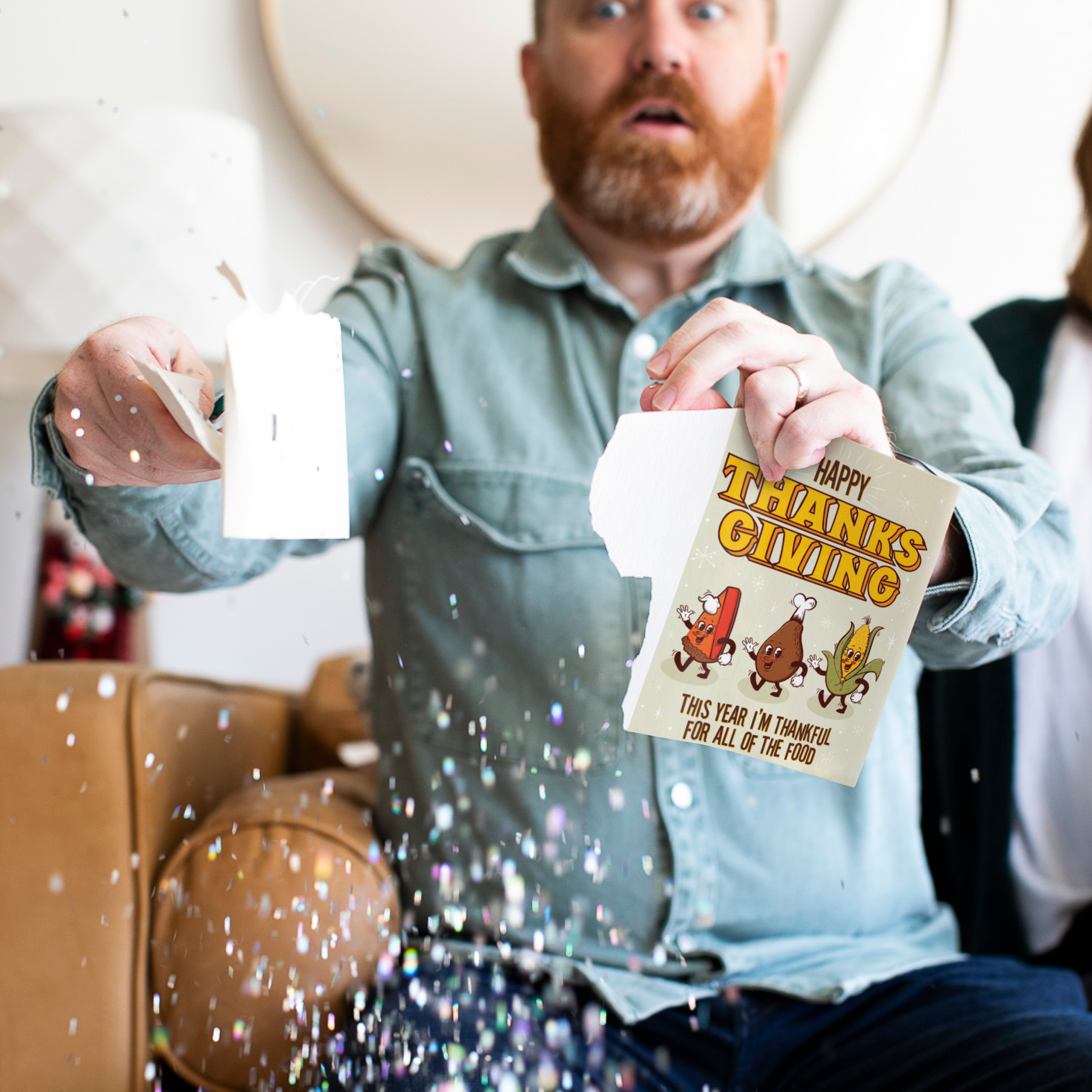 Endless Thanksgiving Card with Glitter Joker Greeting