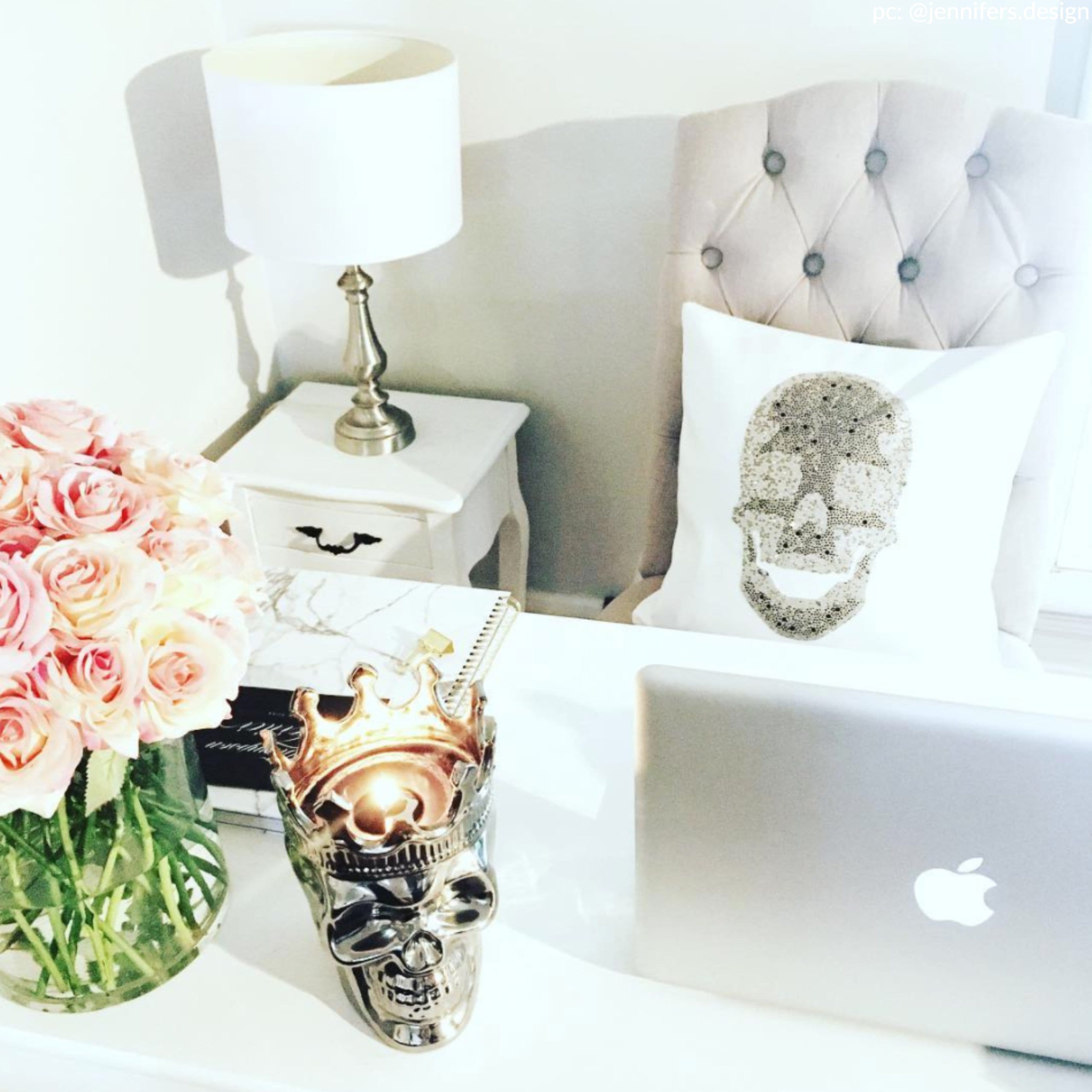 Silver Maximilien Skull in Thé Aroma