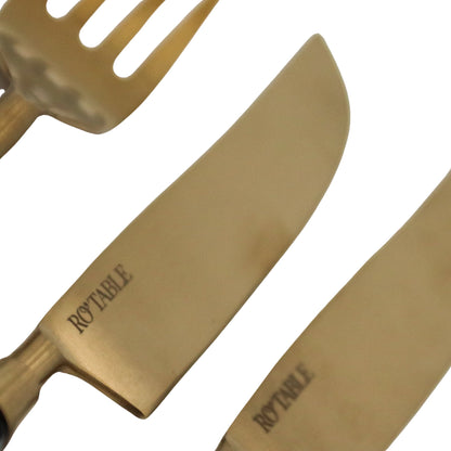 24pc Set Midnight Slate Cutlery - 6 Piece - Set of 4 Ro'Table