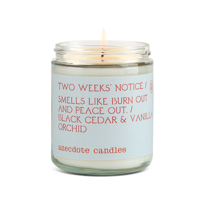 Two Weeks Notice Anecdote Candles