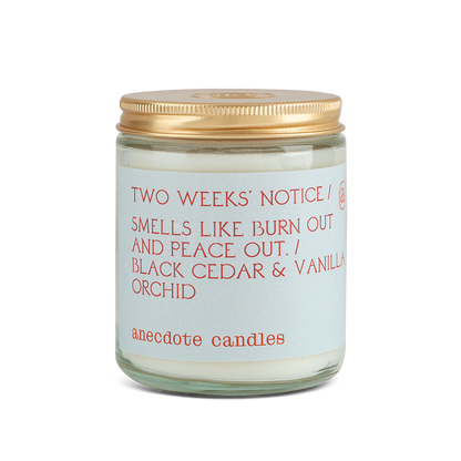 Two Weeks Notice Anecdote Candles