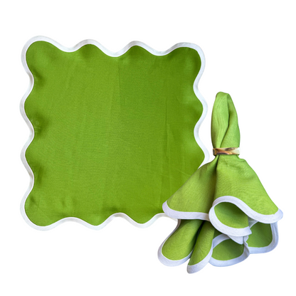 Linen Scalloped Square | Olive