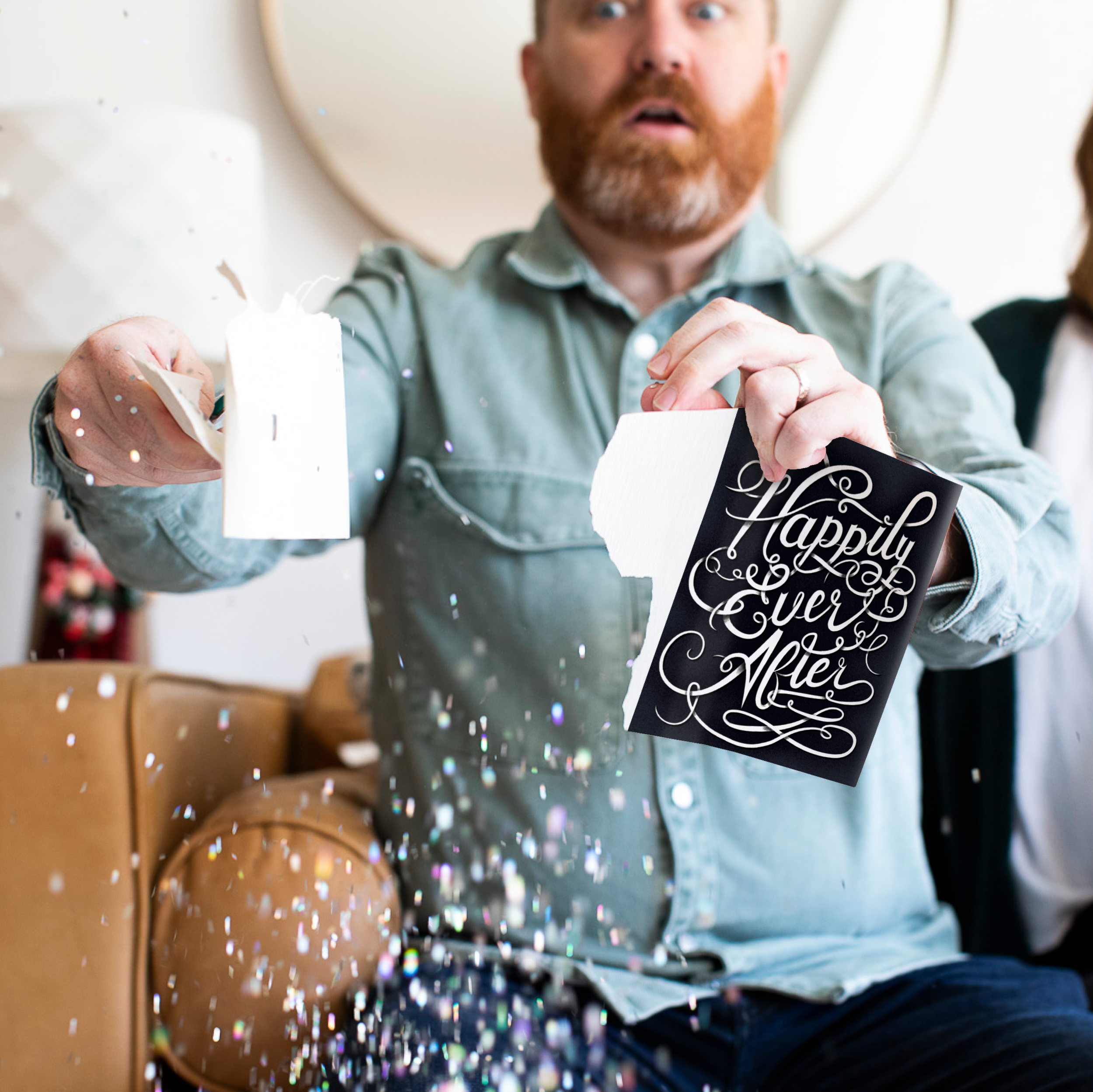 Endless Off-tune Wedding Card with Glitter Joker Greeting