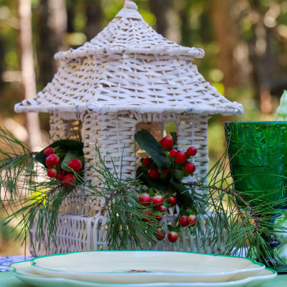 White Rattan Pagoda Set - 1 Large & 1 Small Ro'Table