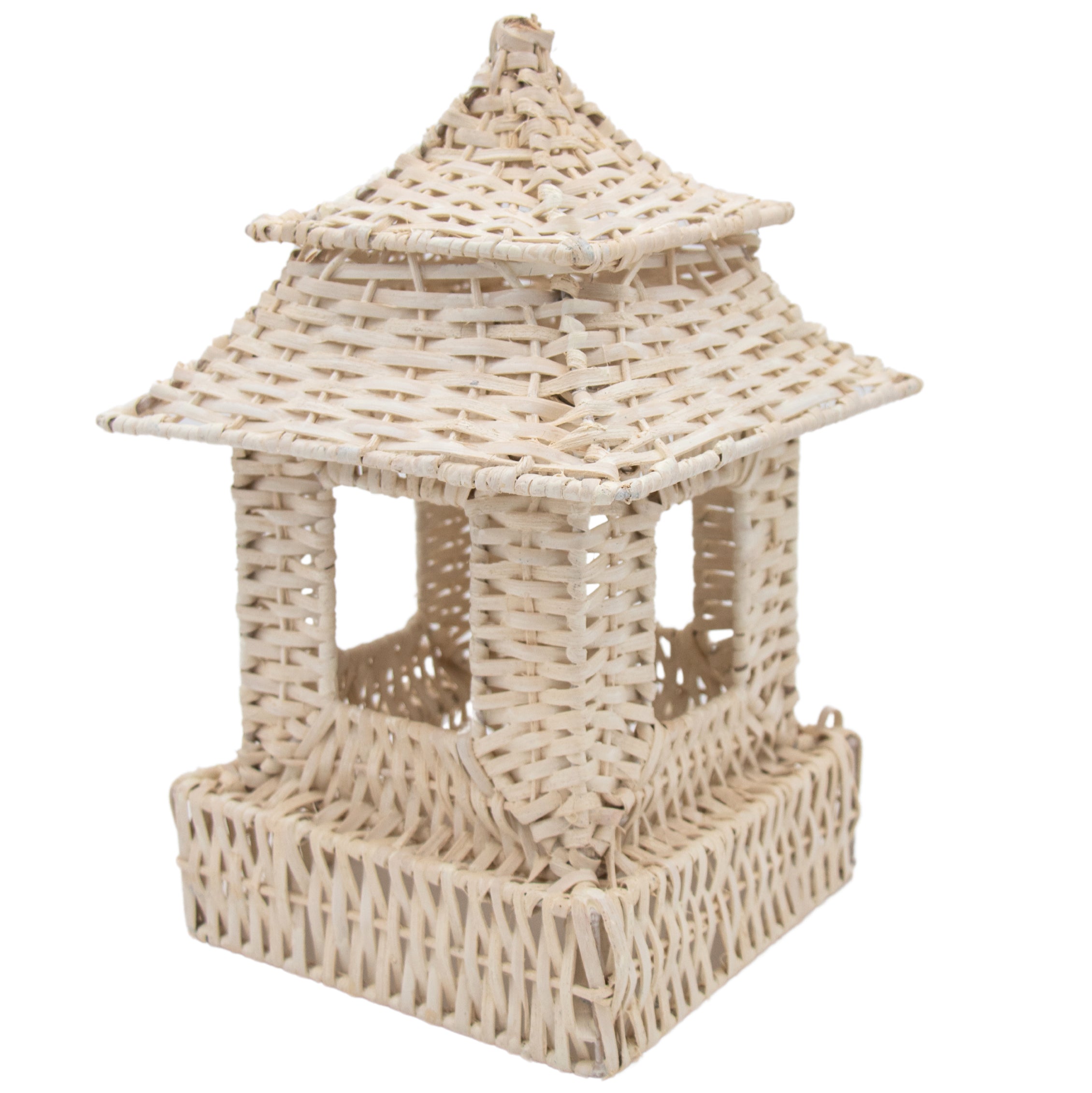 White Rattan Pagoda Set - 1 Large & 1 Small Ro'Table
