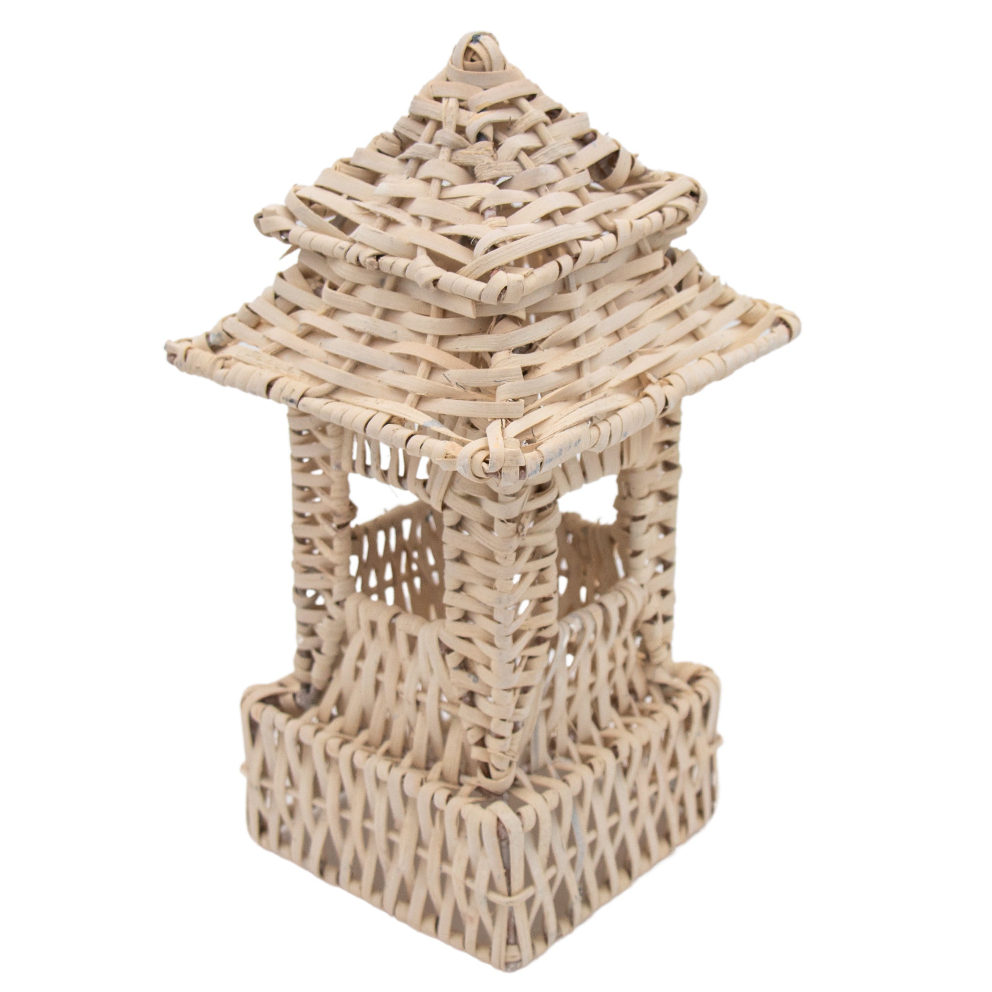 White Rattan Pagoda Set - 1 Large & 1 Small Ro'Table