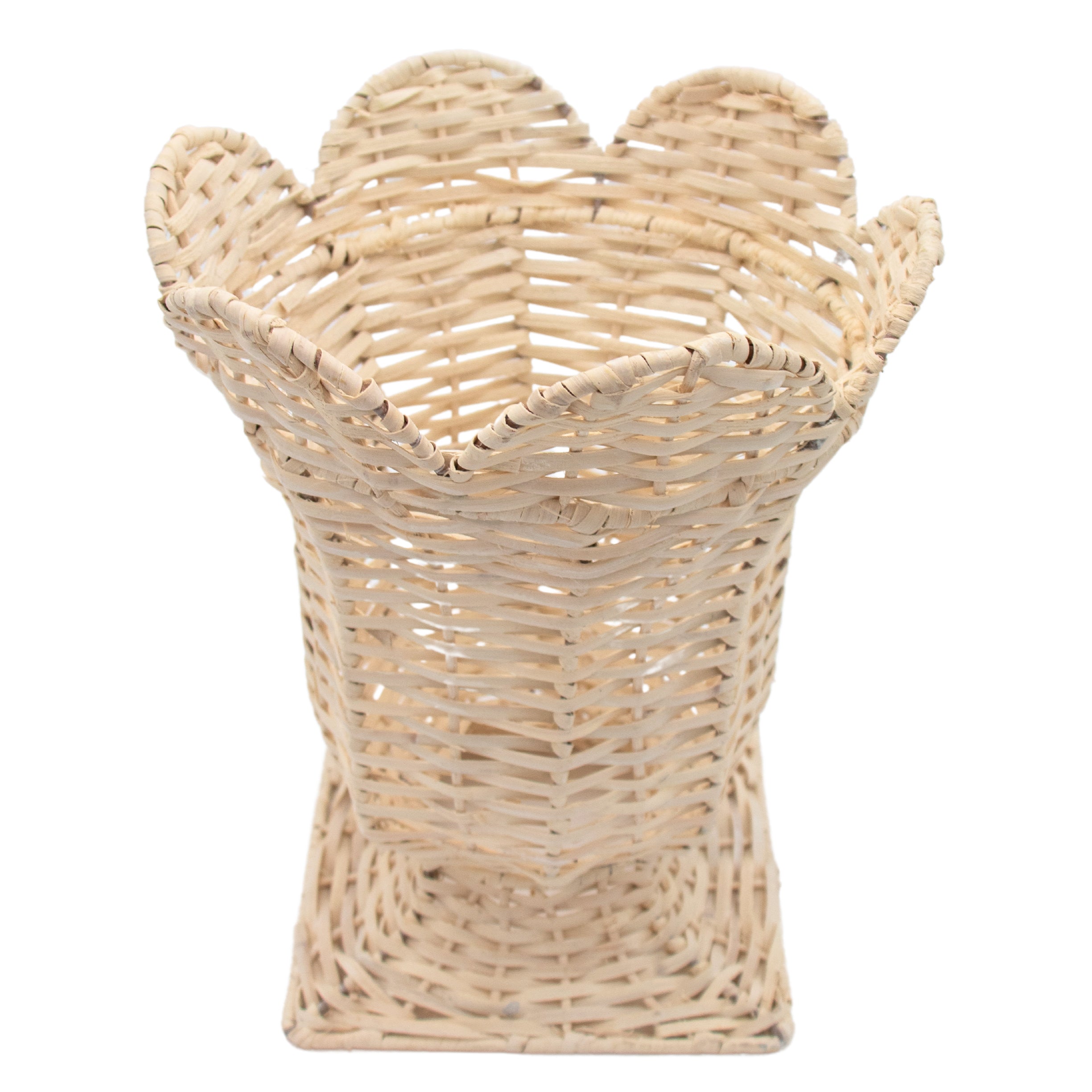 White Wicker Urn Vase Ro'Table