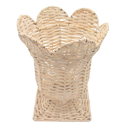 White Wicker Urn Vase Ro'Table