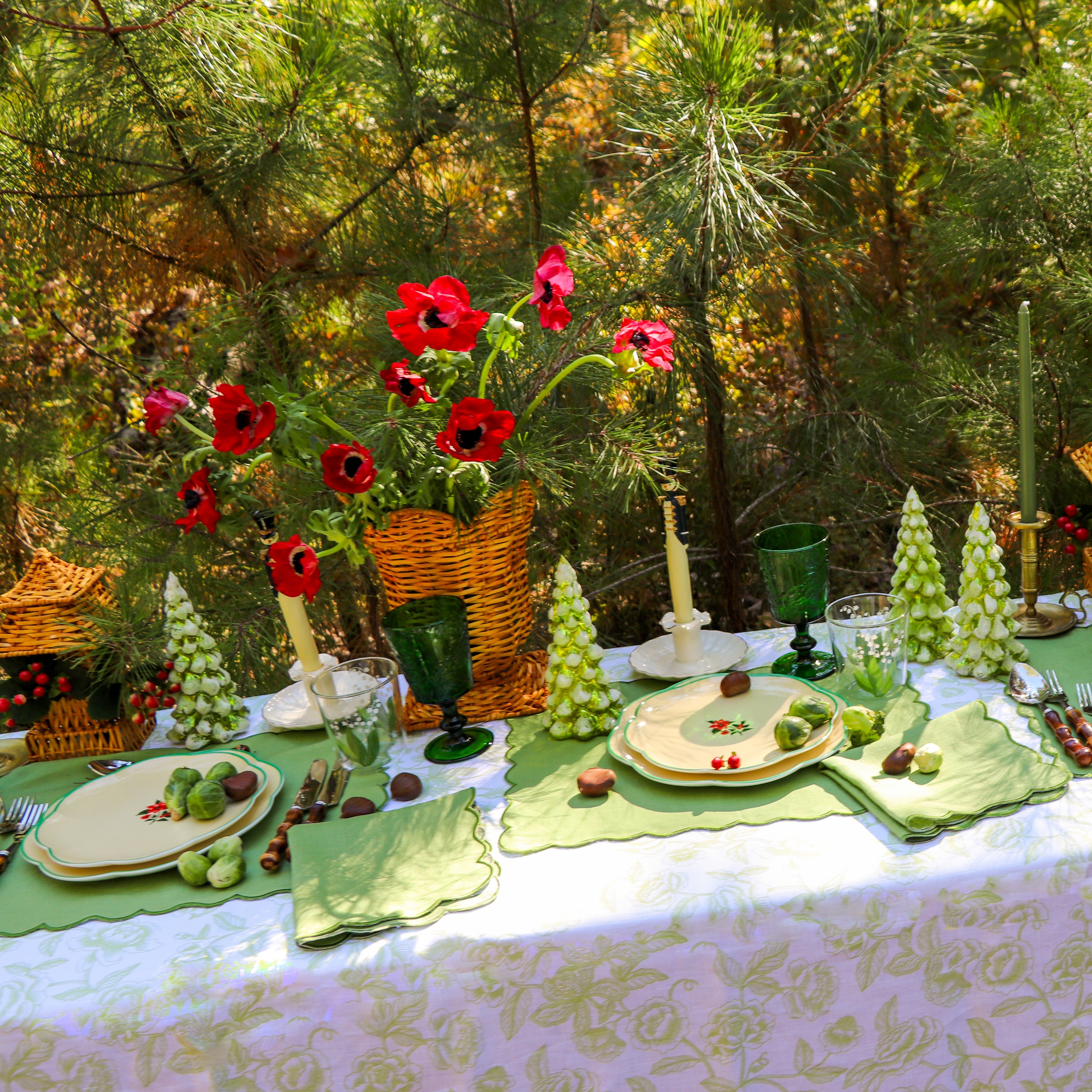 Winter-glow Pine Tree - Pair Ro'Table