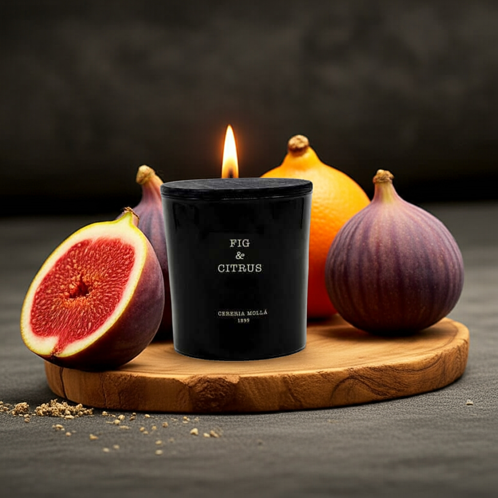 Cereria Molla - Fig & Citrus Black 3 wick XL Candle - 21 oz / 600 g - Coastous