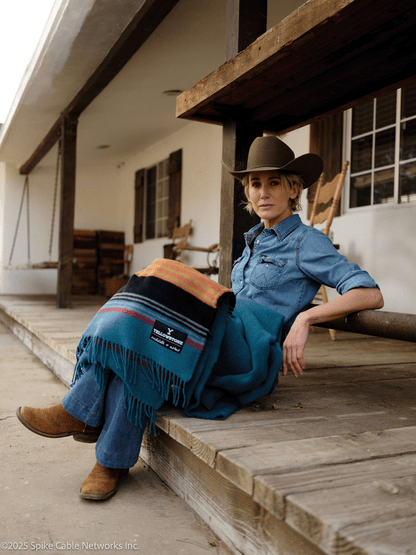 Yellowstone Teal Blanket