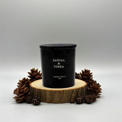 Cereria Molla - Santal & Tonka Black 3 wick XL Candle - 21 oz / 600 g - Coastous