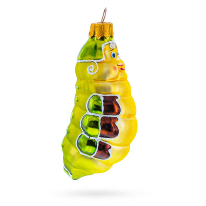 Happy Caterpillar Glass Christmas Ornament BestPysanky