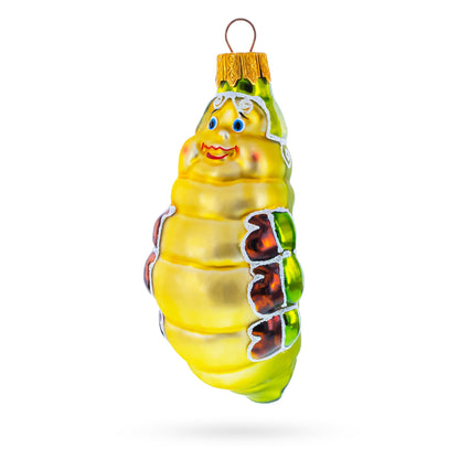 Happy Caterpillar Glass Christmas Ornament BestPysanky