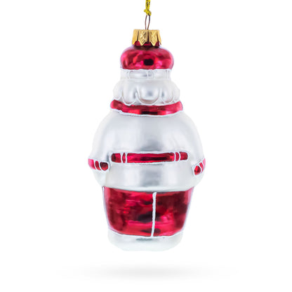 Santa the Cook Glass Christmas Ornament