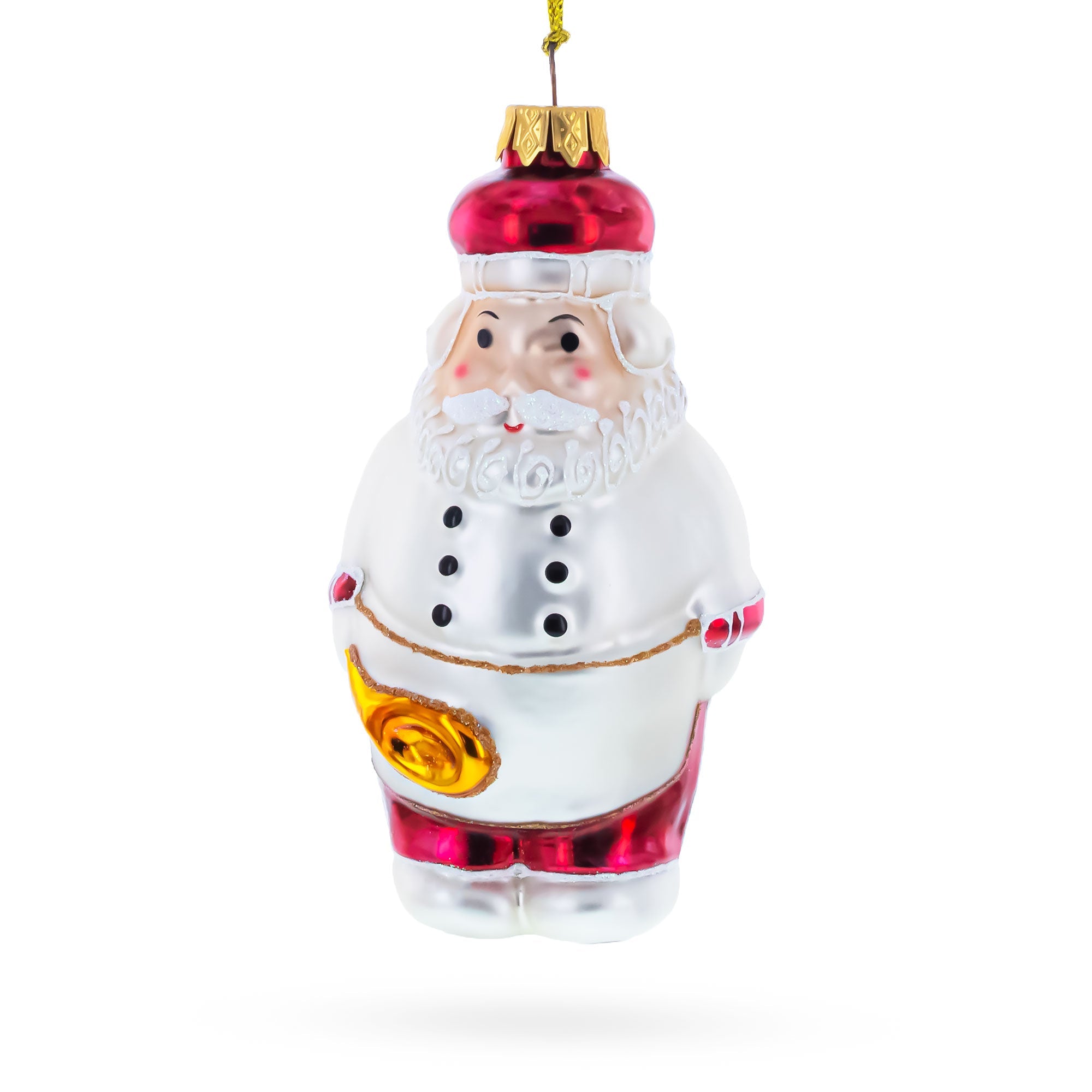 Santa the Cook Glass Christmas Ornament