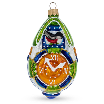 Traditional German Cuckoo Clock with Roman Numeral Glass Christmas Ornament