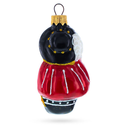Musketeer Mouse in Regal Attire Glass Christmas Ornament