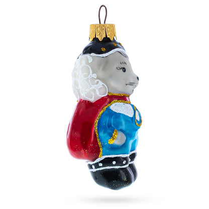 Musketeer Mouse in Regal Attire Glass Christmas Ornament