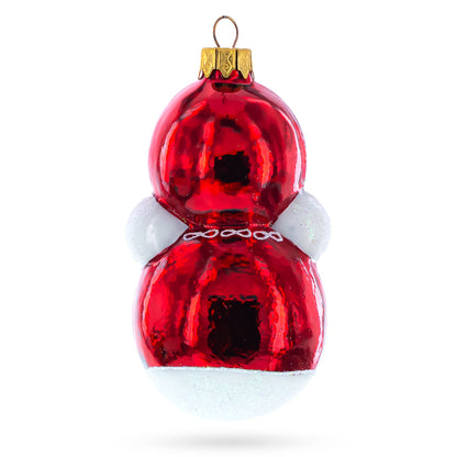 Roly-Poly Doll with Blue Eyes Glass Christmas Ornament