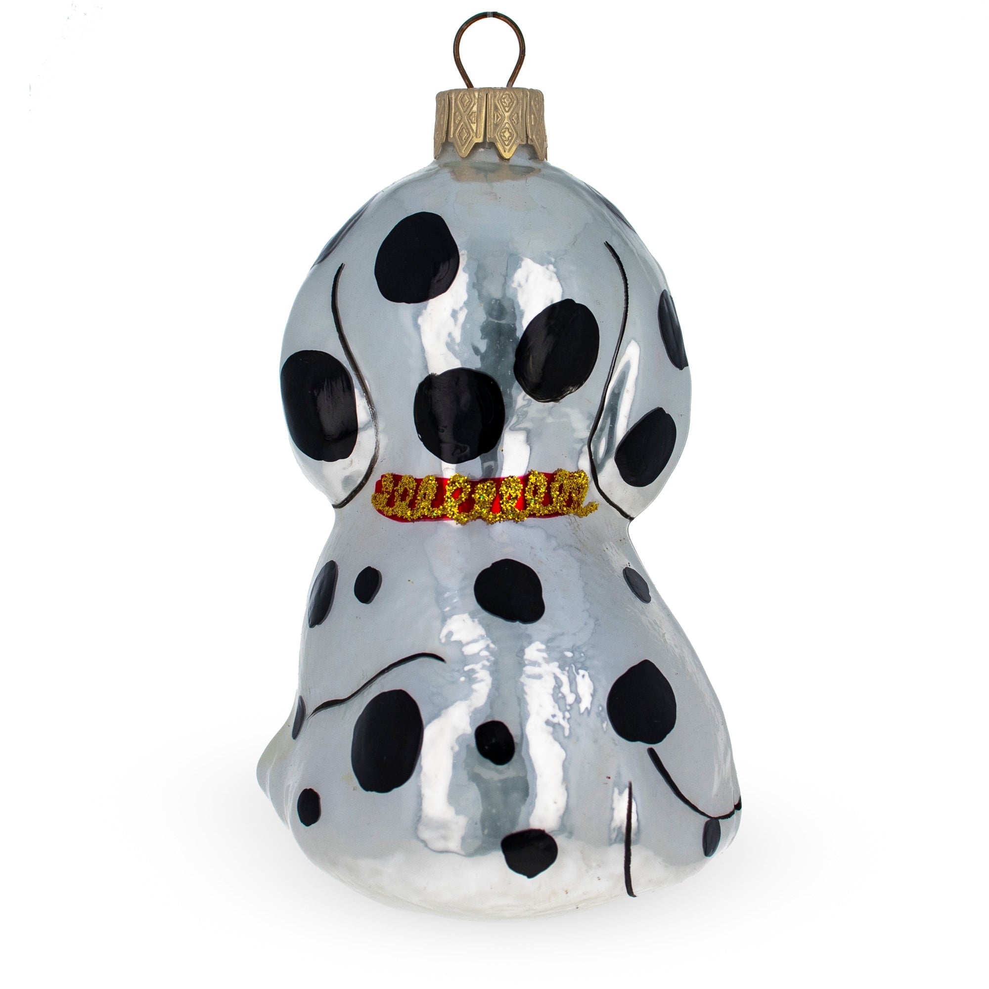 Dalmatian Puppy with Green Eyes Glass Christmas Ornament BestPysanky