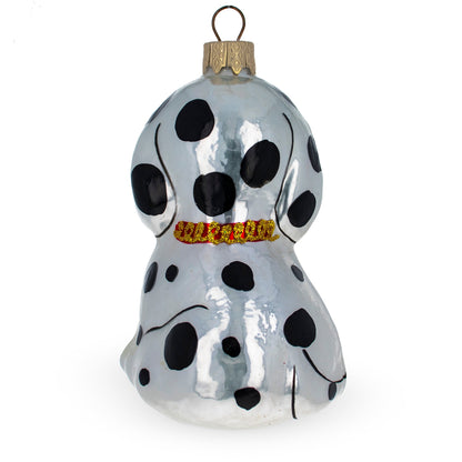 Dalmatian Puppy with Green Eyes Glass Christmas Ornament BestPysanky