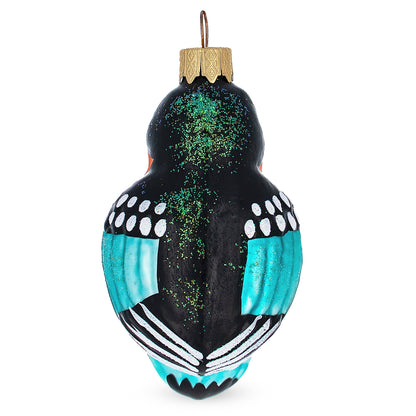Bullfinch Bird Glass Christmas Ornament BestPysanky