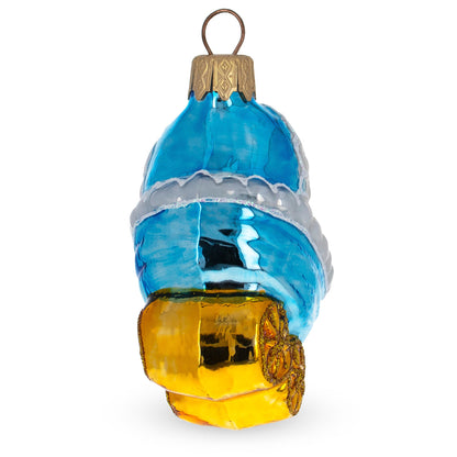 Newborn Baby Girl Wrapped in Blanket Inside a Stroller Glass Christmas Ornament