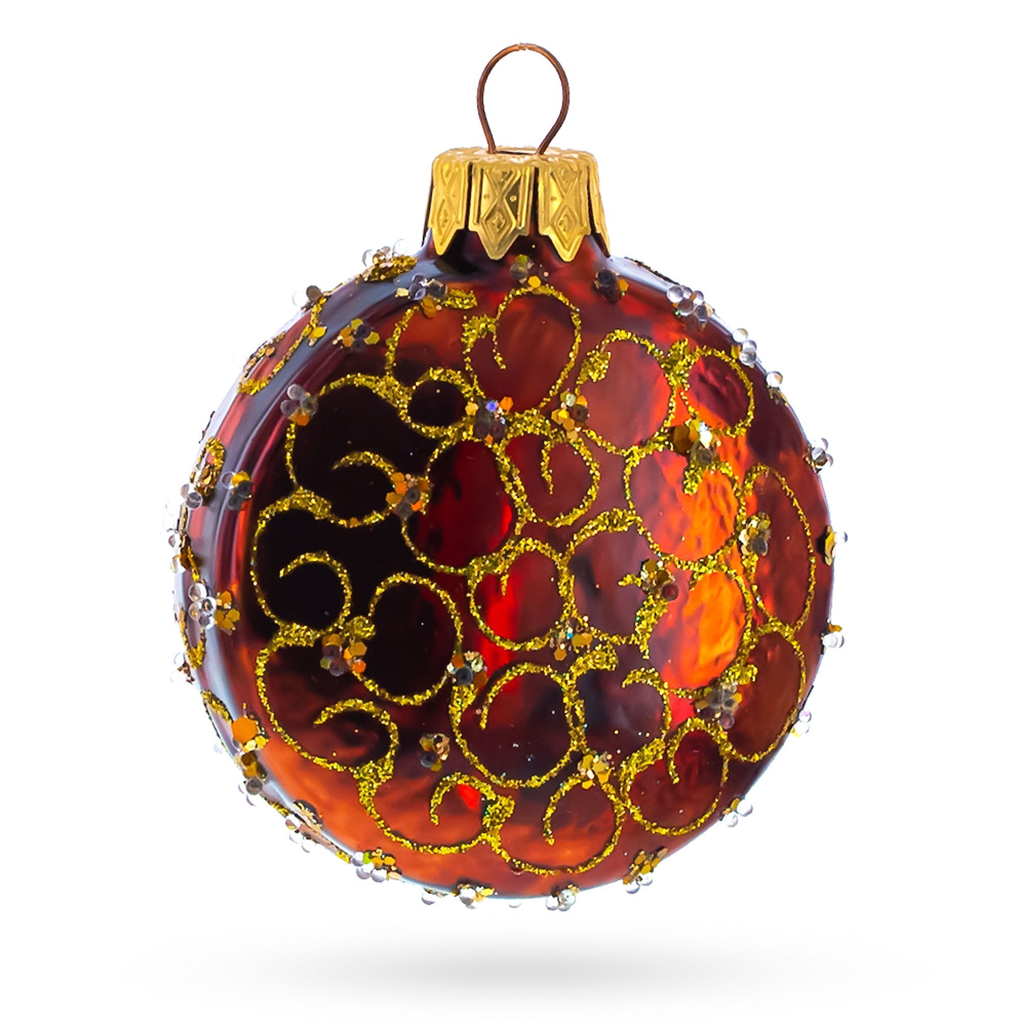 Vintage Pocket Watch with White Dial Glass Ornament 3.2 Inches BestPysanky