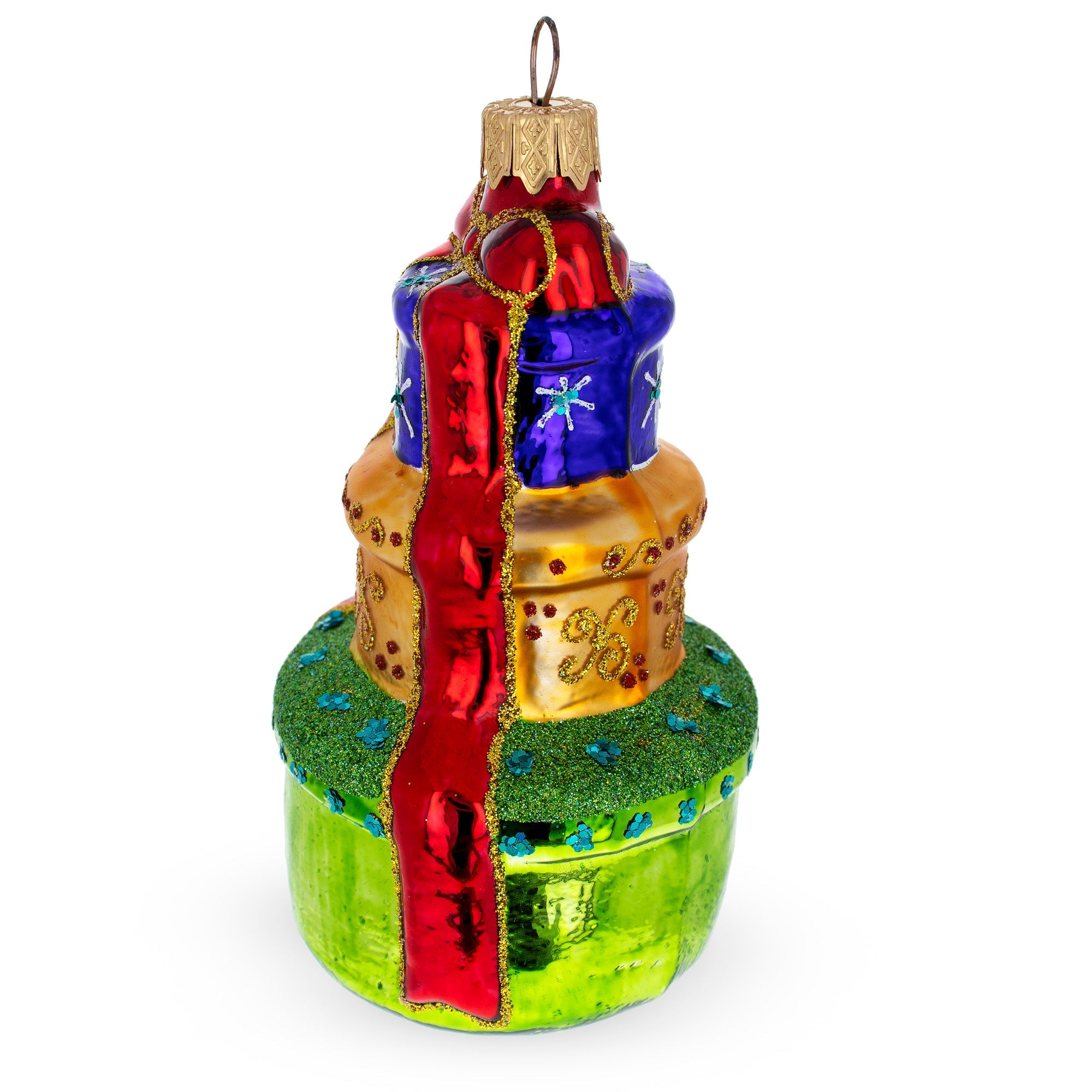 Tiered Holiday Gift Packages Glass Christmas Ornament Glass Christmas Ornament