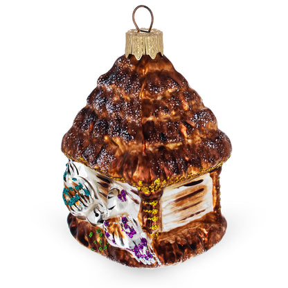 Woodland Rustic Birdhouse Glass Christmas Ornament BestPysanky