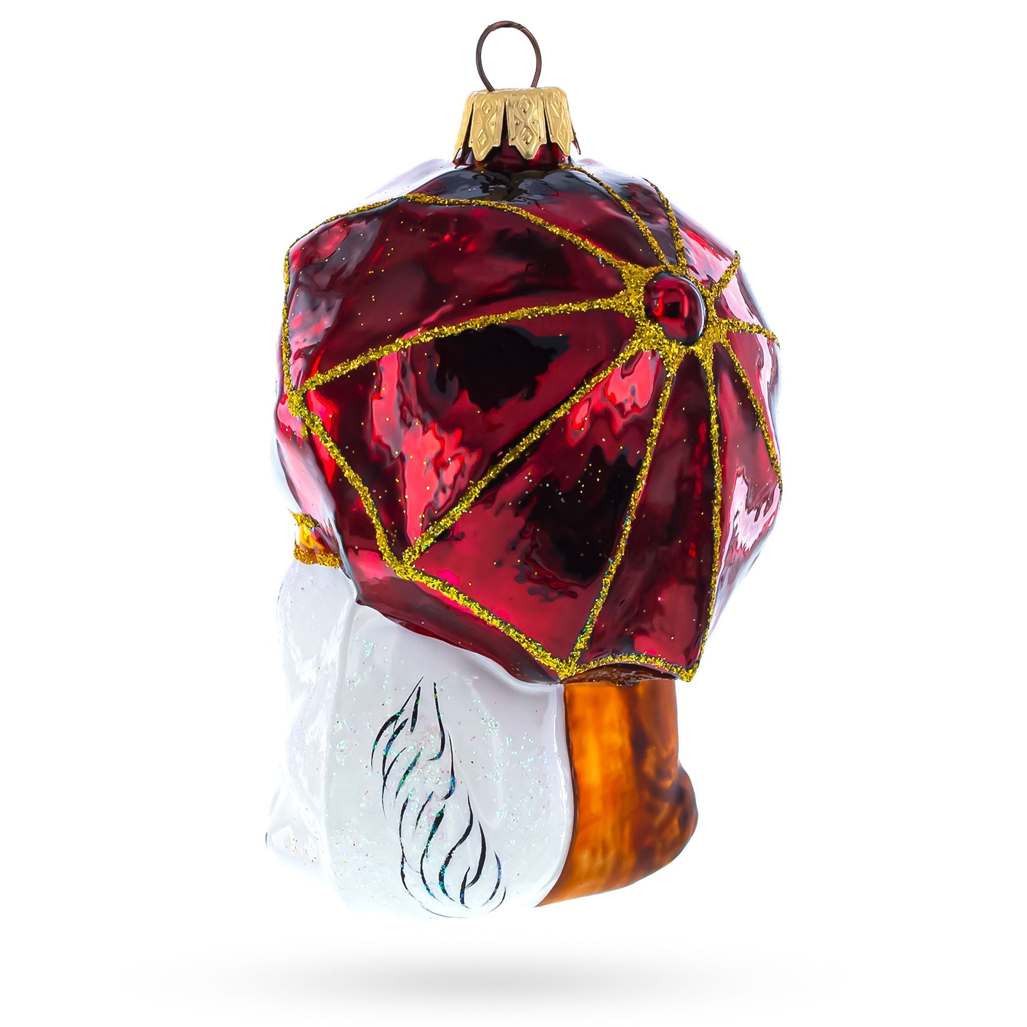 Best Friends Cat and Dog Under Umbrella Glass Christmas Ornament BestPysanky