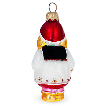 Red Riding Hood Glass Christmas Ornament