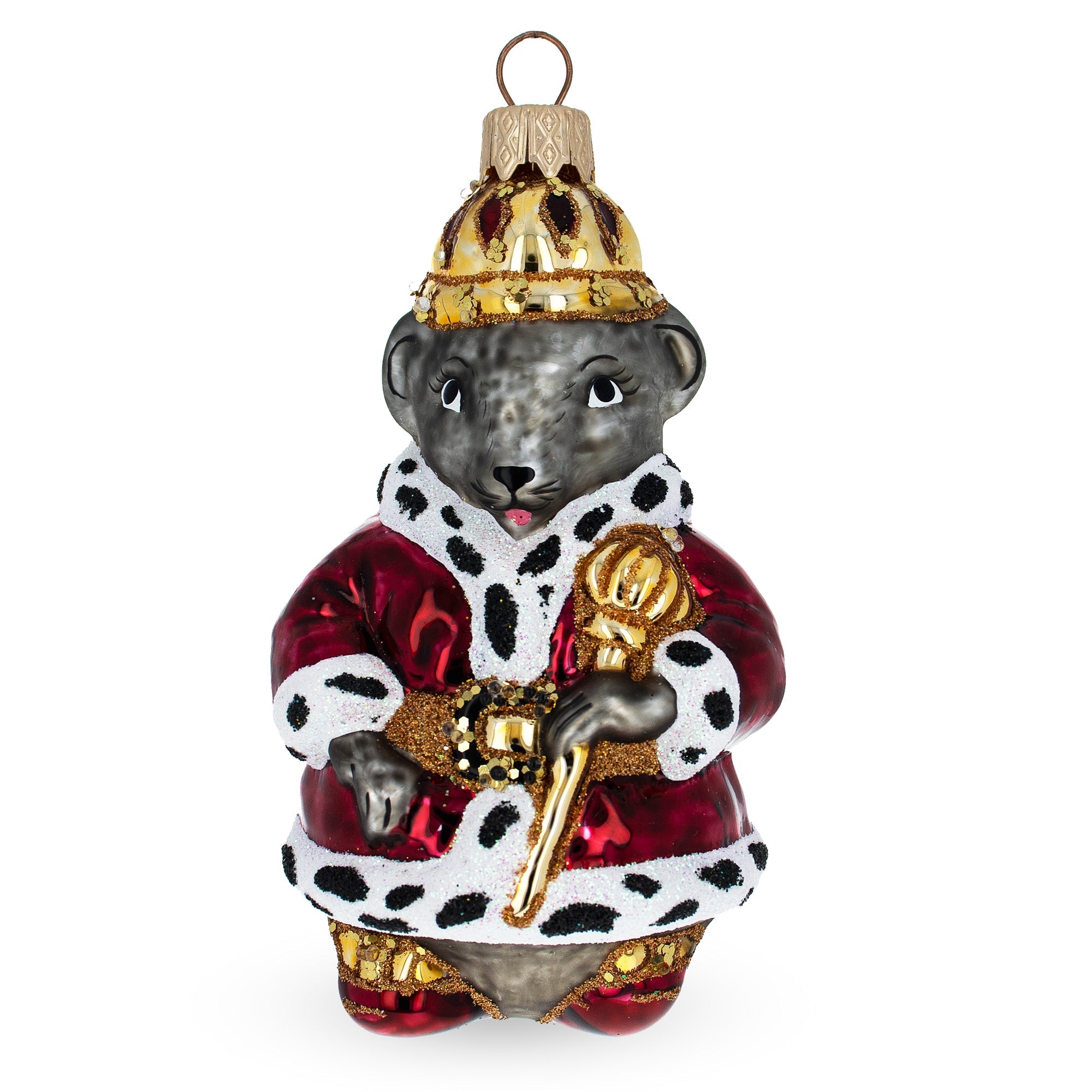 Mouse King Glass Christmas Ornament